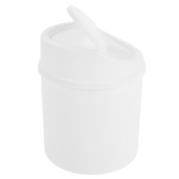 OATIPHO White Desktop Waste Paper Basket with Removable Lid for Home Office and Vanity Table