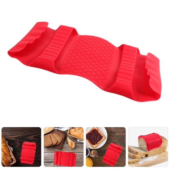 MUSEYA Red Silicone Bread Slicer Guide 2Pcs for Slicing Gloves Finger Guards Cutting Protection in Baking