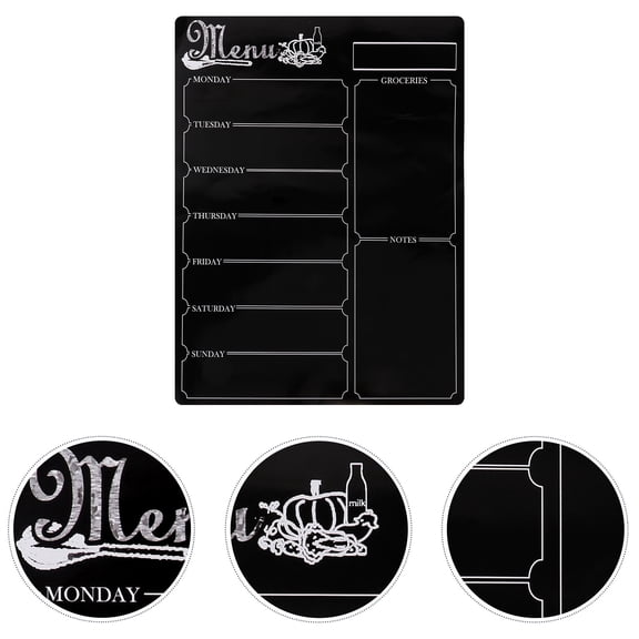 OATIPHO Black Magnetic Meal Notepad Weekly Planner for Healthy Eating