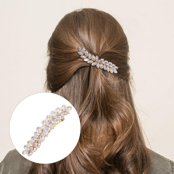 MUSEYA Retro Hair Barrettes for Women Gold Alloy Hair Clip for Beauty Pageant 1 Piece