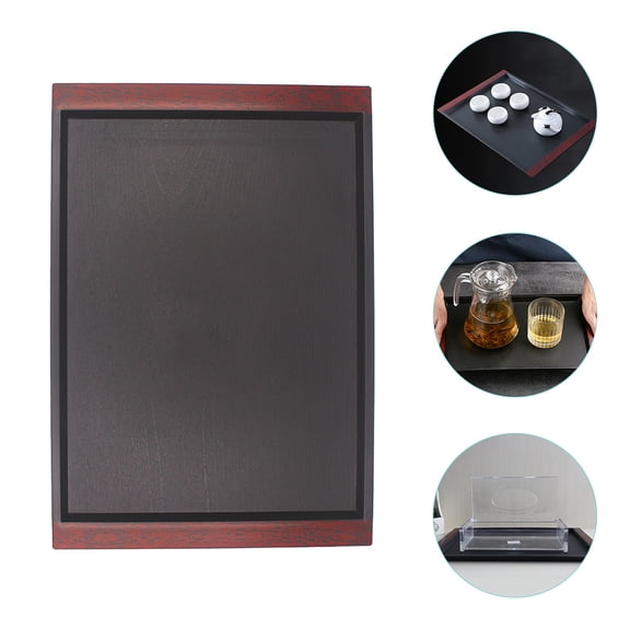 OATIPHO Household Black Serving Tray in Superior Polypropylene with Anti-Skid Design for Tea Dessert Storage