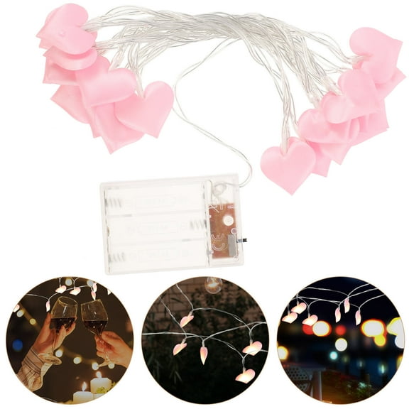 OATIPHO ng Of Lights Indoor Heart Pink Fabric 1Set Romantic Decoration