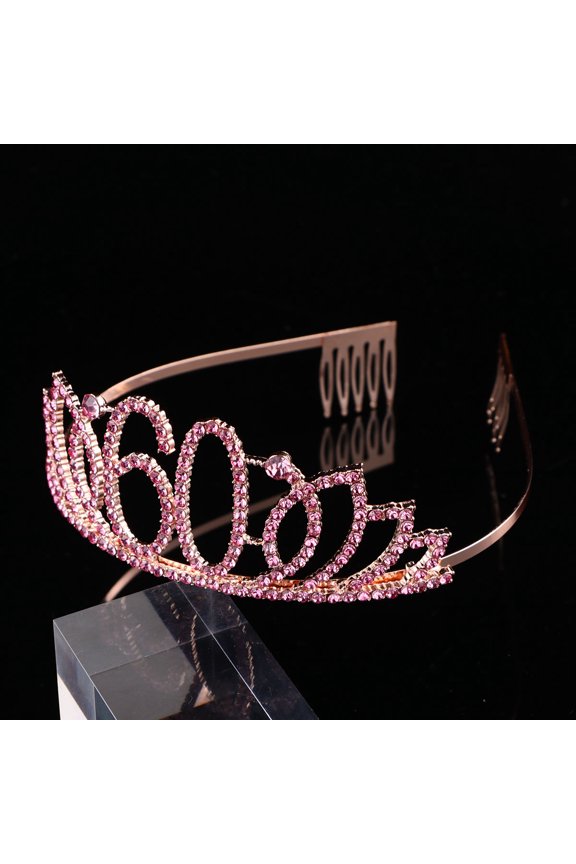 Birthday Props Crown Headband Rose Gold Headdress 1Pack