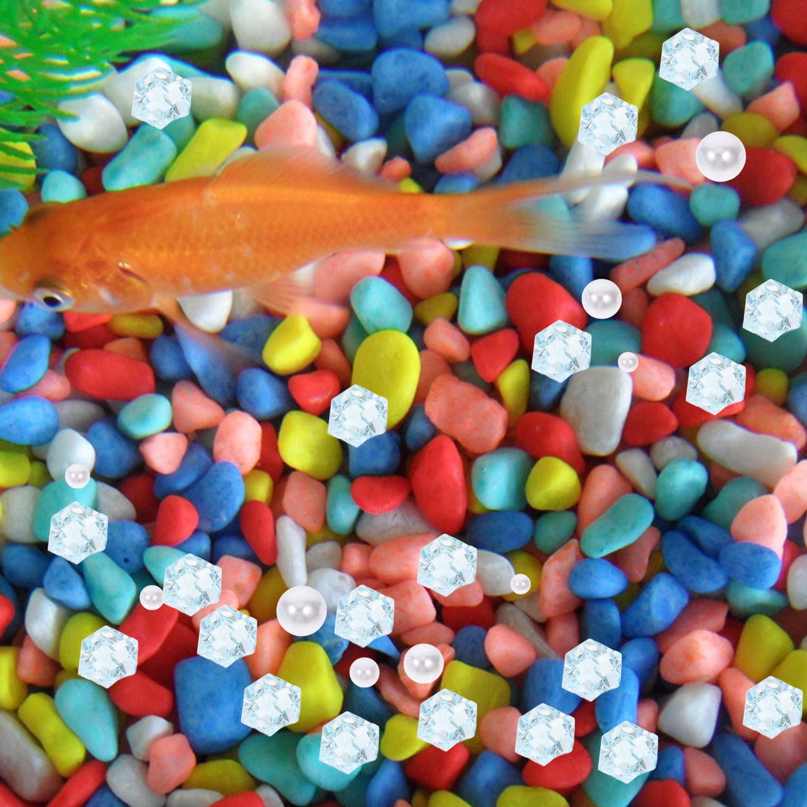 View of MUSEYA polished rocks Aquarium Gravel Quartz 1 Set - Walmart.com