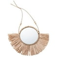 thumbnail image 1 of OATIPHO Raffia Decorative Mirror Beige Handmade Wall Art for Home Decoration, 1 of 8