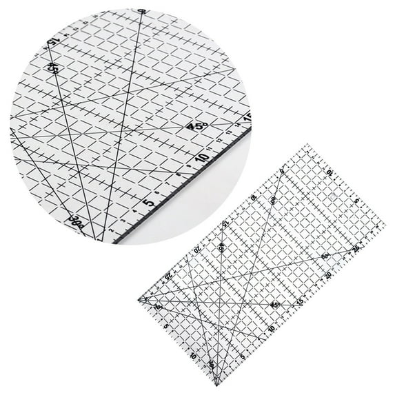 OATIPHO Quilter's Ruler with Contrasting Lines and Unique Numbering for Precise Fabric Cutting