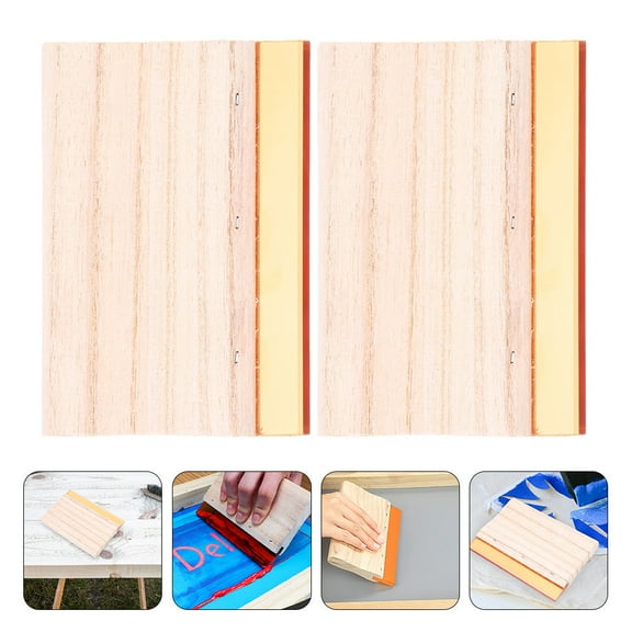 OATIPHO Wooden Screen Printing Squeegee for DIY Use Light Brown 2Pcs