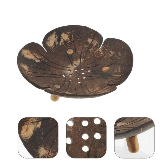 MUSEYA Seashell Soap Dish for Bathroom Extends Soap Life Coffee Color 1 PCS