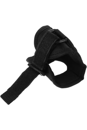 Black Camping Glove with Flashlight Holder and Adjustable Elastic Strap