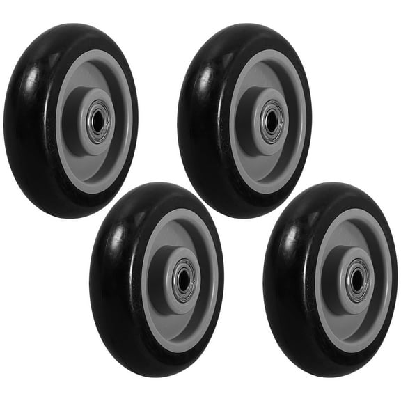 OATIPHO 4Pcs Caster Wheels 5 Inch Black Durable Universal Rotation for Home Laundry Cart Replacement