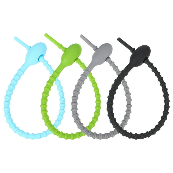 OATIPHO 8Pcs Silicone Kitchen Food Ties Reusable Flexible Bands for Organizing