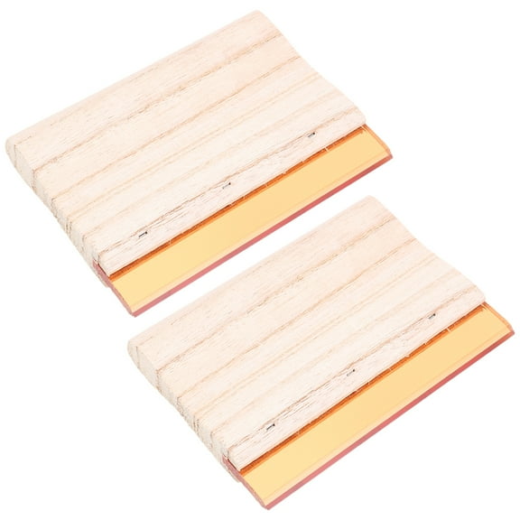 OATIPHO Screen Printing Squeegee Wooden Light Brown for DIY Use 2Pcs