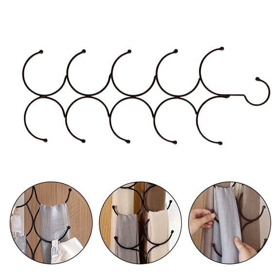 OATIPHO Black Multi-Function Iron Hanger, Strong Hooks for Scarves and Ties, Closet Organizer