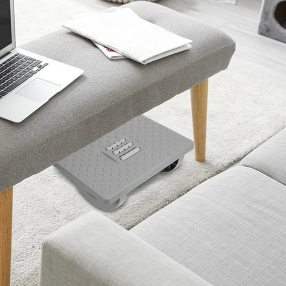 MUSEYA Small Foot Rest Grey PP Elevates Feet Gaming Home and Office Use 1Set