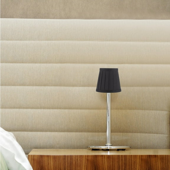 MUSEYA Small Lampshade Black Cloth Round Clamping Design 1Pcs for Hotel Use