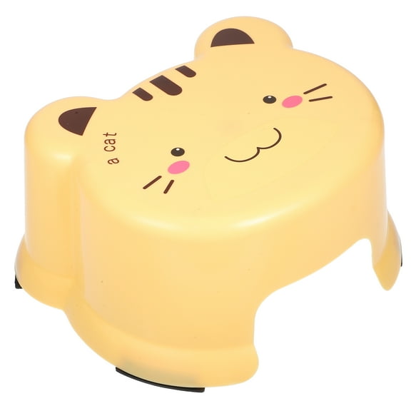 OATIPHO Home Use Plastic Step Stool Yellow with Sturdy Design for Bathing and Shoe Changing