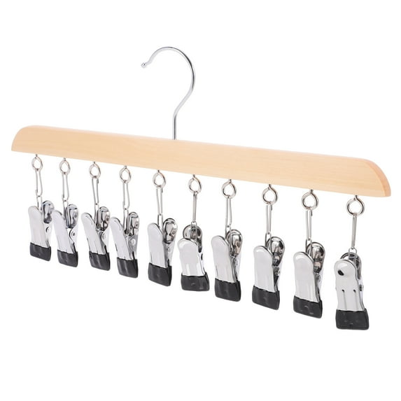 MUSEYA Socks Hangers Sock Drying Rack Natural Wood Color 1Set For Indoor Use