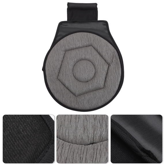 OATIPHO Rotating Seat Cushion Dark Grey Pleated Cloth for Car 360 Degree Swivel