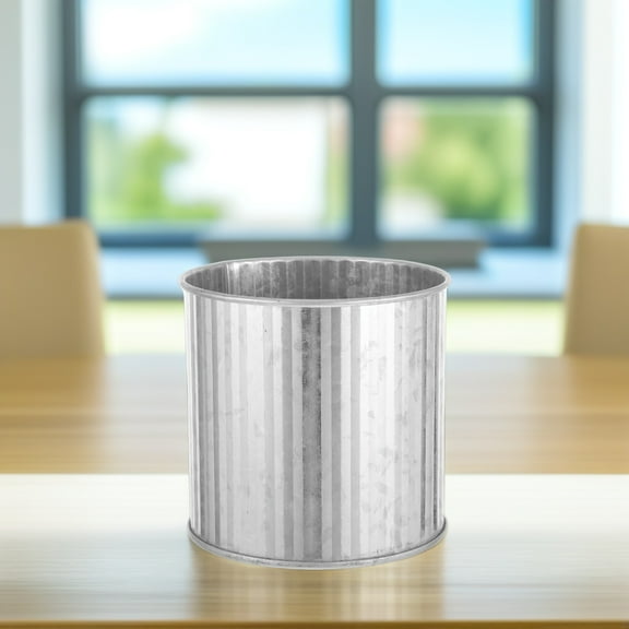 MUSEYA Tin Buckets Flower Pot Silver Galvanized Metal 1Pack For Outdoor Use