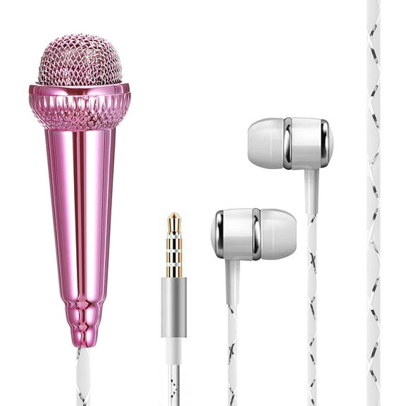 OATIPHO Portable Tiny Microphone for Phone Rosy Plastic Home Recording and Live Streaming