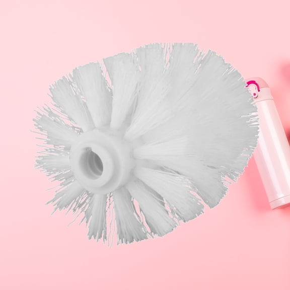 OATIPHO 1Pc Bathroom Brush Replacement White Plastic Toilet Brush Refill with Strong Dense Bristles