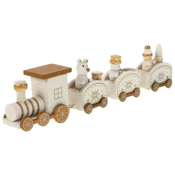 MUSEYA Train Set Wooden Mini Train Decoration for Holiday Engagement 1Pack