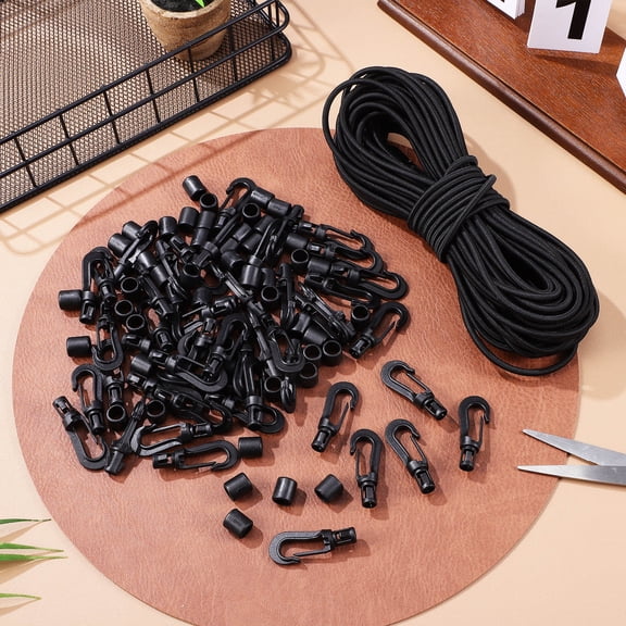 OATIPHO Bundling Elastic Rope Camping Gear Black Nylon Enhanced Paddling Efficiency Outdoor Activities 1 Set