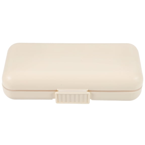 MUSEYA Travel Medication Organizer Small Cream White Medication Safety Holder 1Pcs