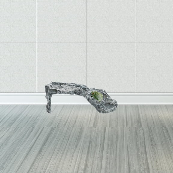 OATIPHO Grey Resin Turtle Basking Platform Turtle Hideout Reptile Tank Decor for Small Lizards Frogs and Snakes