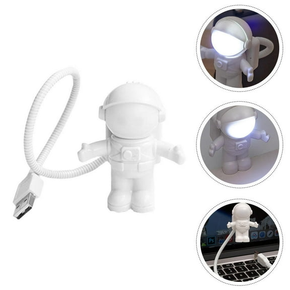 OATIPHO USB Computer Lamp White Spaceman LED Flexible Light for Night Reading Travel