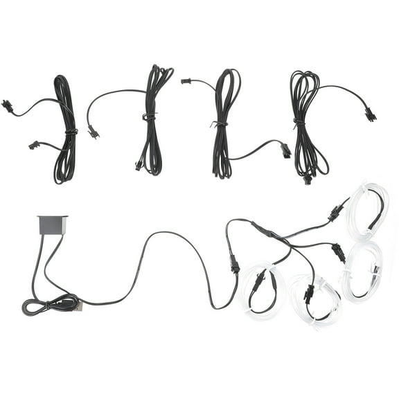 MUSEYA Vehicle Atmosphere Lamp Car Decorative Light Green Flexible Glue USB Power for Truck Interior 1 Set