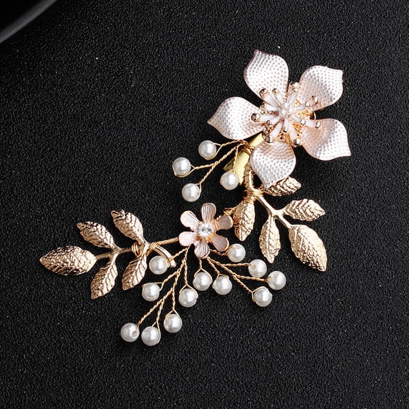 MUSEYA Vintage Hair Barrettes Hair Accessories Golden Alloy Elegant Look For Engagement Women 1Pack