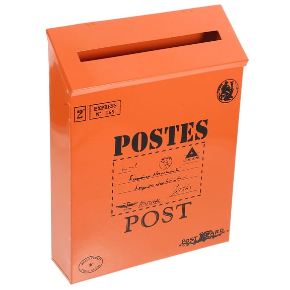 OATIPHO Orange Wall Mount Mailbox, Durable Iron, Stylish Retro, Home and Garden