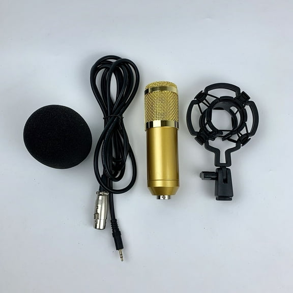 OATIPHO Music Microphone For Recording 800 Capacitor Studio Microphone Golden 1Set 6.1*2.4*1.2in
