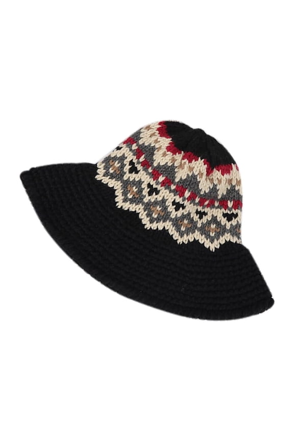 Winter Black Wool Hat Knitted Beanie Warm Comfortable Cap for Outdoor Use