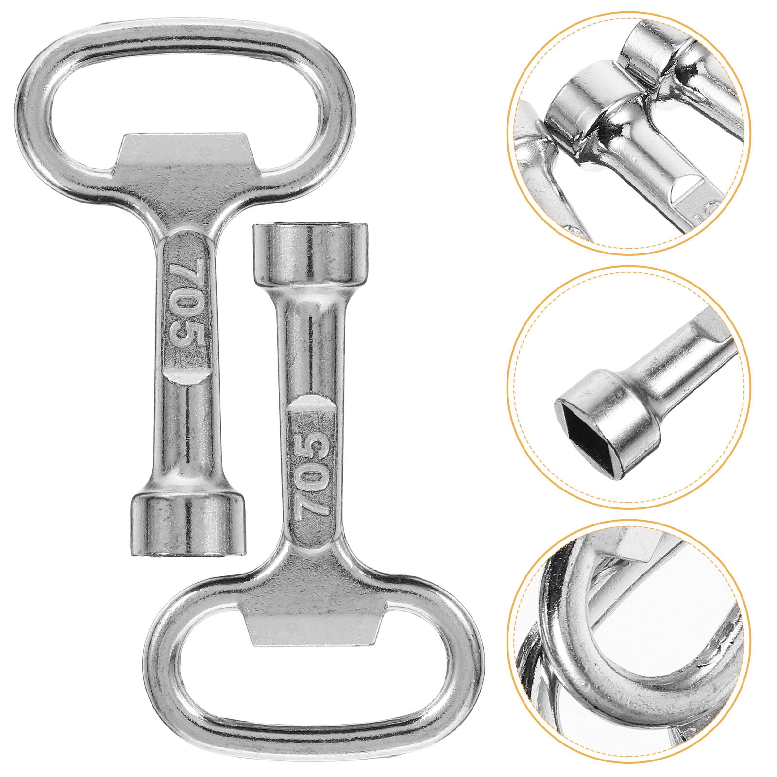 MUSEYA Water Spigot Key Tool Made Of Silver Zinc Alloy For Home Repair