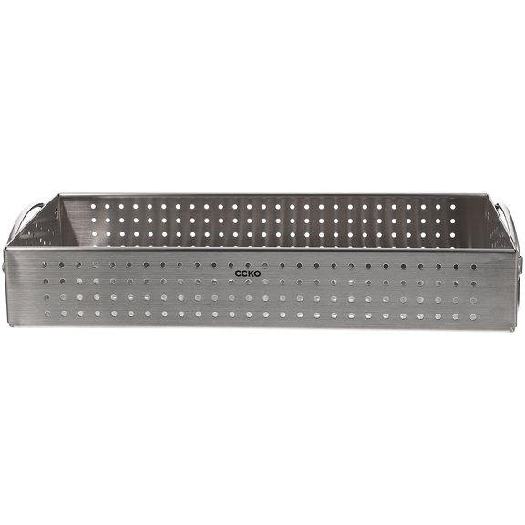 OATIPHO Metal Draining Holder Stainless Steel Utensil Container with Mesh Design Plated Silver