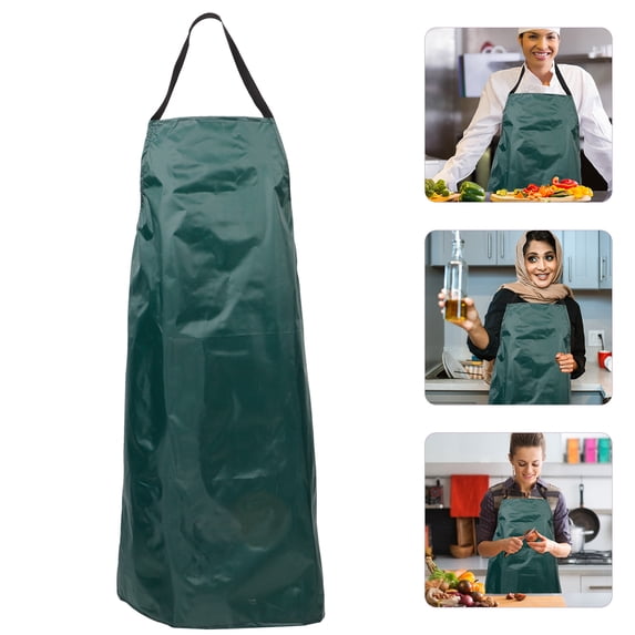 OATIPHO Green Waterproof Apron Polyester Taffeta for Commercial and Home Use Easy to Clean