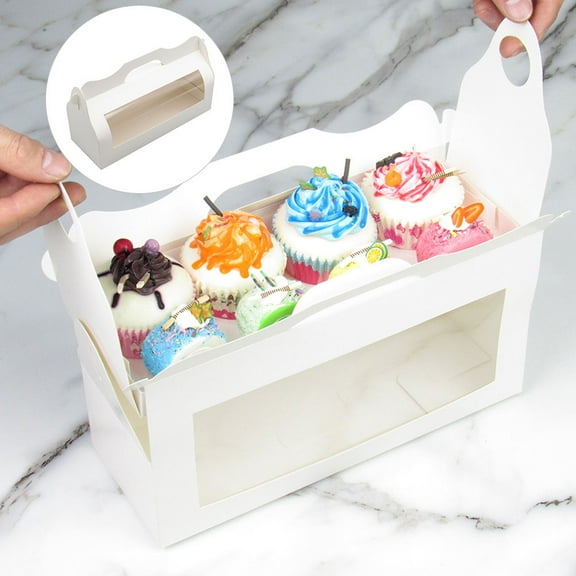 OATIPHO White Bread Boxes for Baking with Transparent Window Perfect for Cake Dessert Packaging Lightweight and Portable 5 Pieces