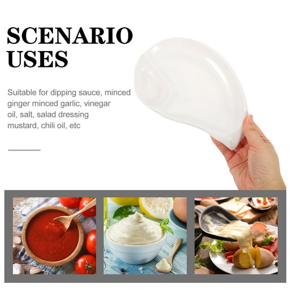 OATIPHO 2Pcs Food Dip Plate mine White Multi-functional for Parties
