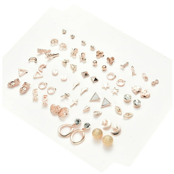 MUSEYA Women Dainty Earring Set 30 Pairs Random Style Geometric Moon Star Assorted Color Perfect for Festivals