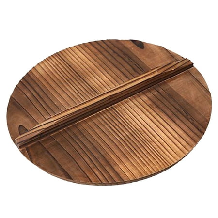 MUSEYA Wooden Pan Cover Skillet Lid For Cooking In A Rustic Kitchen 1Pcs