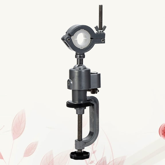 OATIPHO Plated Silver Electric Drill Stand Bench Holder with 360 Degree Rotation Clamp-on Bracket for Vise Use
