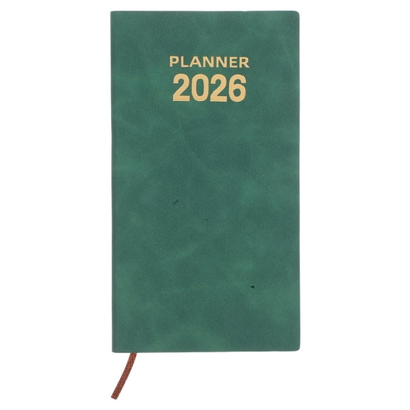 OATIPHO Portable Dark Green Schedule Planner Notebook with Flat Lay Binding