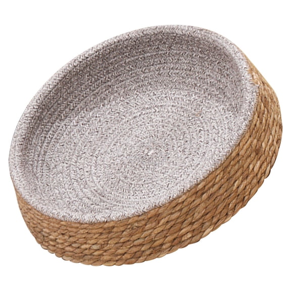 OATIPHO Light Brown Woven Round Pet Sleeping Bed Durable Comfortable Warm Nest for Small Dogs and Cats