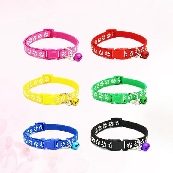 MUSEYA bell collar for small cats Adjustable Bell Collar Red 6Set for Cats