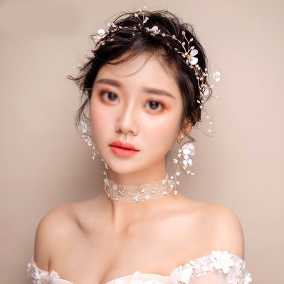 OATIPHO Leaf Hairwear White Handmade Bridal Hair Combs for Wedding and Evening