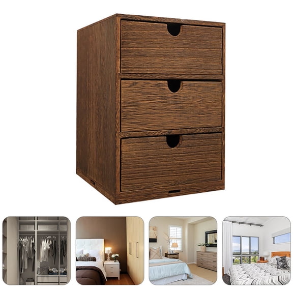 OATIPHO Wooden Table Organizer Rustic Style Brown Kitchen 1Set
