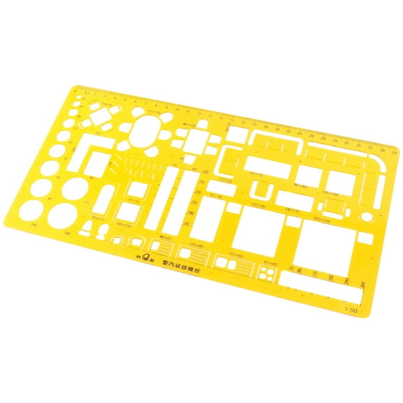 MUSEYA multifunctional ruler Drawing Template Ruler Plastic for Office Supplies 1Pack