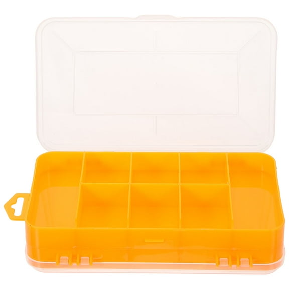 OATIPHO Multipurpose Plastic Small Parts Storage Container with Clear Orange Double Sided Compartments